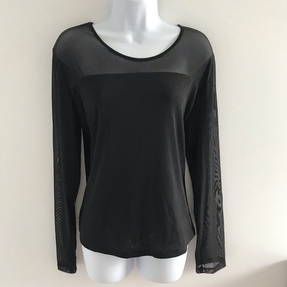 NWOT Red Coral Black Sheer Décolleté and Long Sleeves Blouse Top Plus Size - Picture 8 of 16